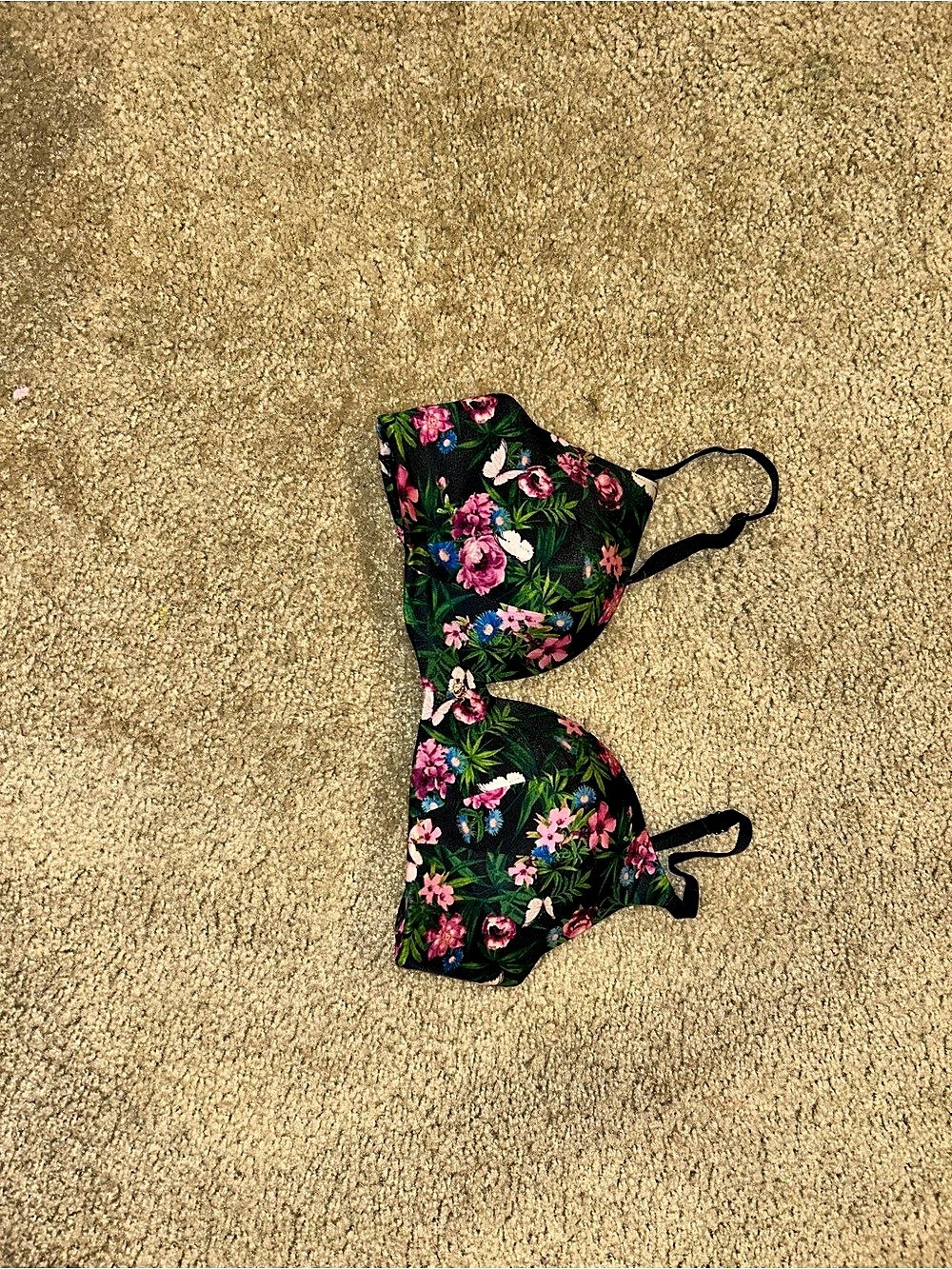 Floral Bikini Set in Black Size 32C/70